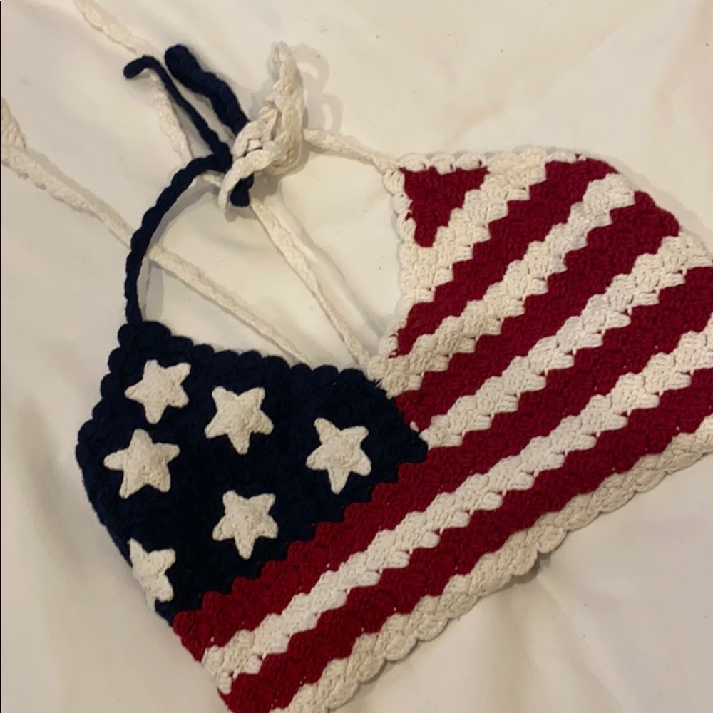 American Flag Knit Bralette